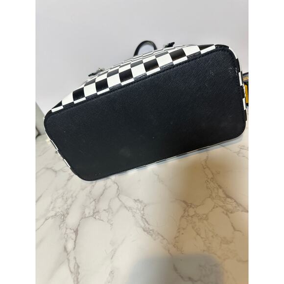 Michael Kors checkerboard small jet set travel tote handbag leather - Picture 5 of 11